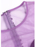 Cap Sleeves Purple Chiffon Sheer Back Unique Evening Dress